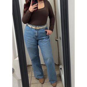 Old Navy Women's High Rise Wide Leg Light Blue Jeans